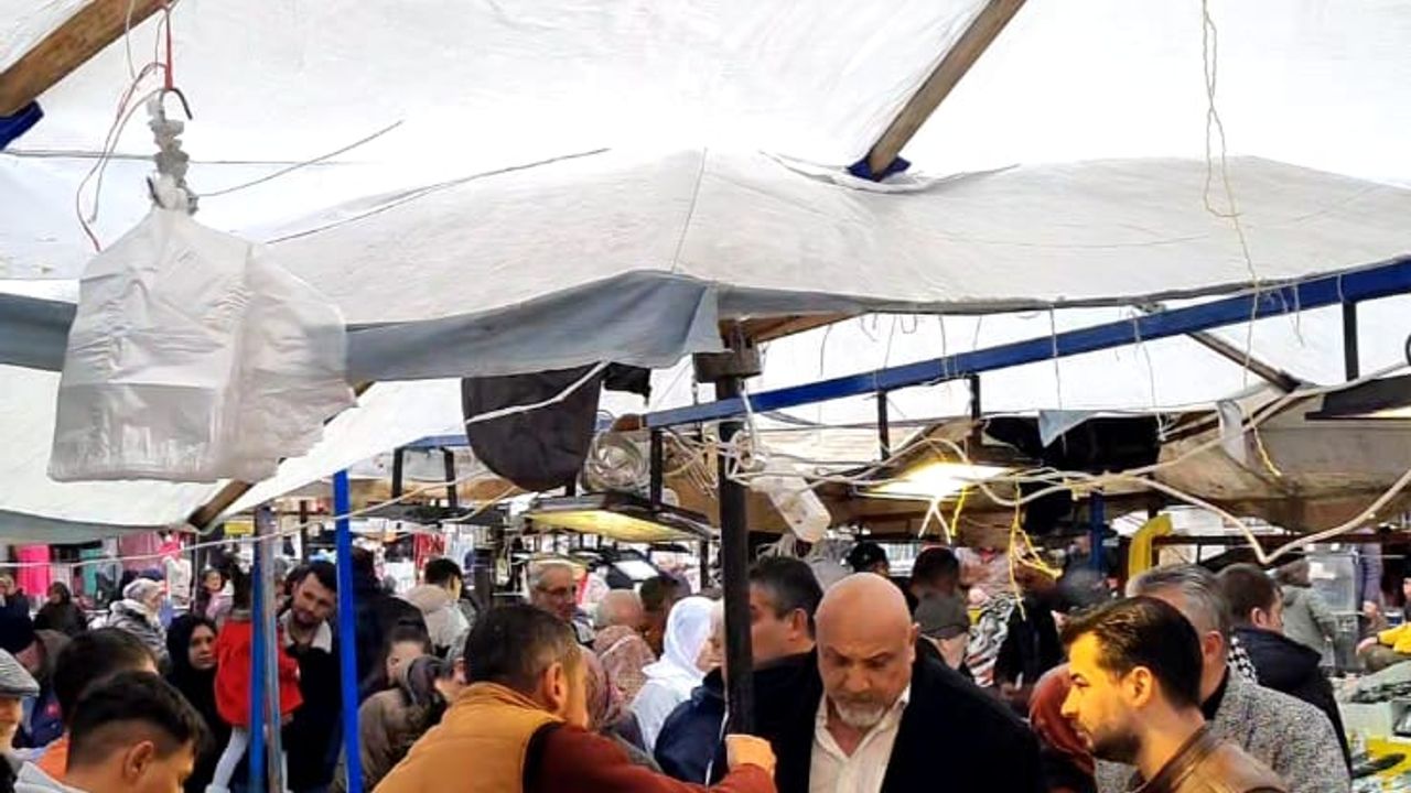 Gürhan Özcan'dan  pazar esnafına ziyaret