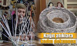 Atık kağıtlar kadınların elinde sanat eserine dönüşüyor