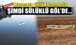 Marmara Gölü kurumuştu şimdi Sülüklü Göl'de...