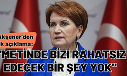 Akşener'den  ilk açıklama: Metinde bizi rahatsız edecek bir şey yok