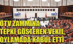 ÖTV zammına tepki gösteren vekil, oylamada kabul etti