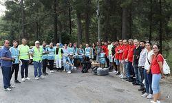 40 kişilik gönüllü çöp topladı