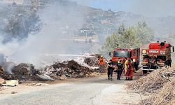 Dere kenarına bırakılan çöpler alev aldı