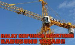 Vincin halatı kopunca baş üstü yere çakıldı!