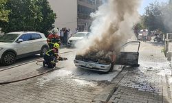 LPG'li otomobil yangında küle döndü
