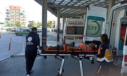 Otoyol inşaatında işçinin üzerine demir düştü
