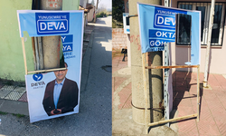 Bir saldırı da DEVA Partisi başkan adayının seçim afişlerine!