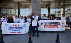 Manisa'da sağlık çalışanları 'Vergide Adalet' eylemine devam ediyor