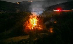 Uşak-Manisa sınırında çıkan yangın alanında incelemelerde bulunuldu