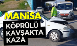 Manisa'da Refüje çarpan otomobilin sürücüsü hastaneye kaldırıldı