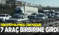 TEM Otoyolu'nda feci kaza! 7 araç birbirine girdi