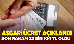 Asgari ücret 22 bin 104 lira oldu