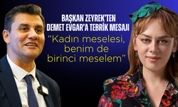 Başkan Zeyrek’ten Demet Evgar’a Tebrik mesajı