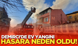 Demirci'de ev yangını hasara neden oldu!