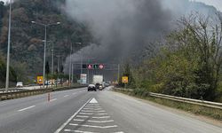 Tünelde yangın: Trafik yarım saat durdu