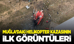 Muğla'da 4 kişinin öldüğü helikopter kazasının ilk görüntüleri