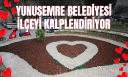 Yunusemre Belediyesi kaldırımları kalplendirdi