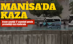 Aracın çarptığı 17 yaşındaki gencin yaralandığı kaza kamerada