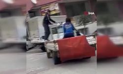 Market çalışanı kız, palet hırsızlarına böyle karşı koydu