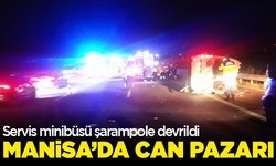 Manisa’da can pazarı: Servis minibüsü şarampole devrildi