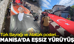 Manisa’da eşsiz yürüyüş: Türk Bayrağı ve Atatürk posteri…