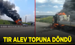 Tır alev topuna döndü