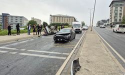 Kontrolden çıkan araç ters şeride daldı: 1'i ağır 4 yaralı