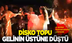 Disko topunun gelinin üstüne düştüğü anlar kameraya yansıdı