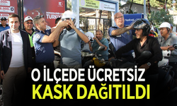 Manisa'da ücretsiz kask dağıtıldı