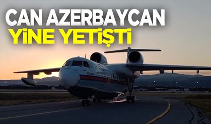 Azerbaycan'dan gönderilen amfibi uçak, Manisa'da yangın söndürme çalışmalarına destek verdi