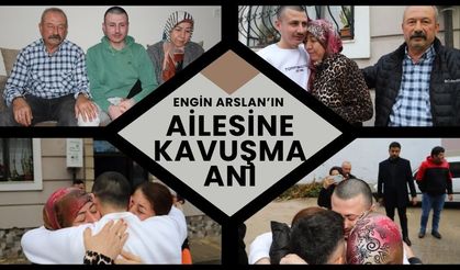Manisalı Engin Arslan'ın ailesine kavuşma anı...