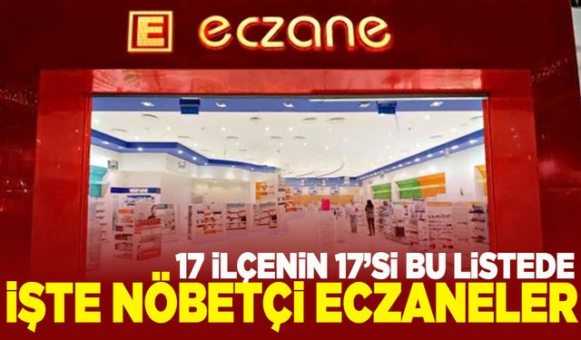 Manisa’da 11 Kasım Pazartesi günü nöbetçi eczaneler!