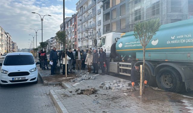 Manisa'da peyzaj çalışmaları devam ediyor