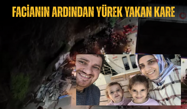 Baba ve 2 kızının hayatını kaybettiği facianın ardından yürek yakan kare