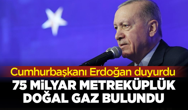 Cumhurbaşkanı Erdoğan duyurdu: 75 milyar metreküplük doğal gaz bulundu