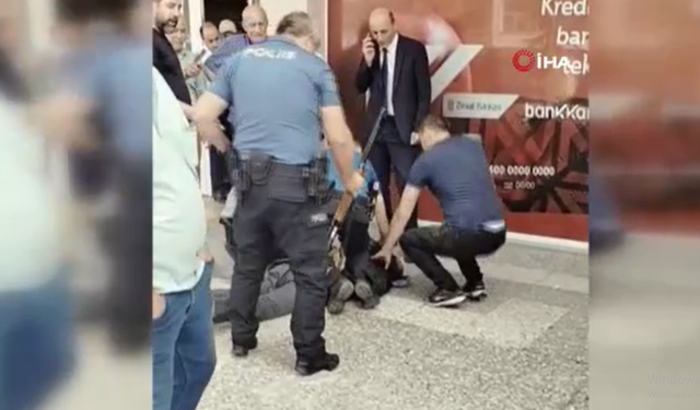 Kredi verilmeyince pompalı tüfekle bankayı basan şahıs böyle etkisiz hale getirildi