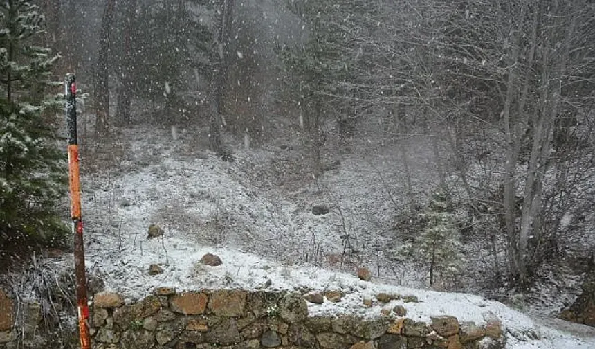 Demirci'nin yüksek kesimlerinde kar yağışı