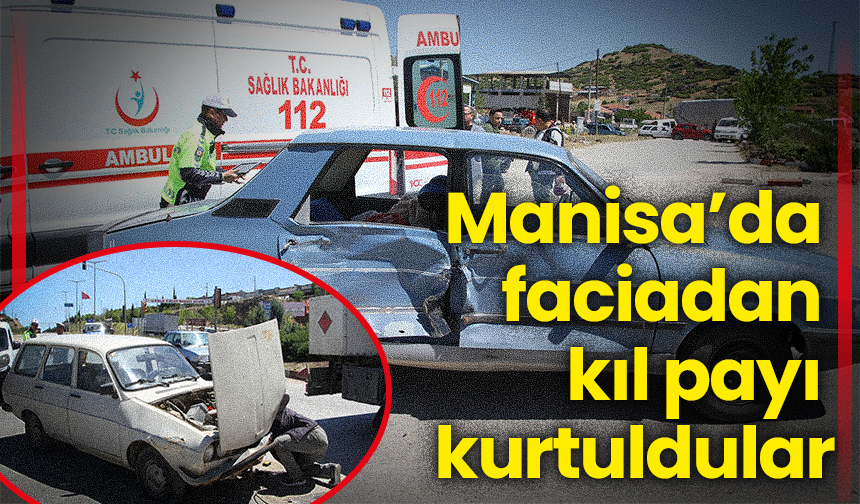 Manisa'da iki otomobil çarpıştı: 2’si çocuk 3 kişi yaralandı