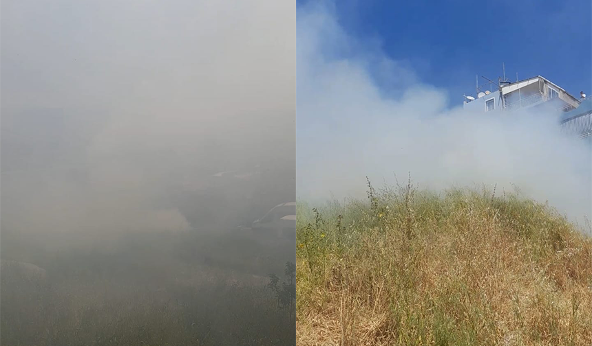 İzmir'de Korkutan Yangın Çıkan Yangını Mahalleli Söndürdü (1)