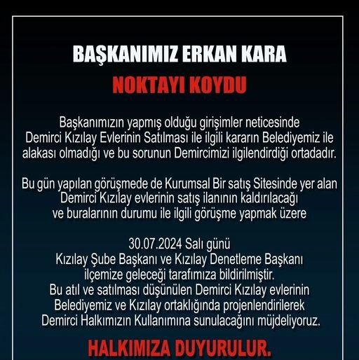 Kızılay Evleri Demirci’yi Karıştırdı (3)