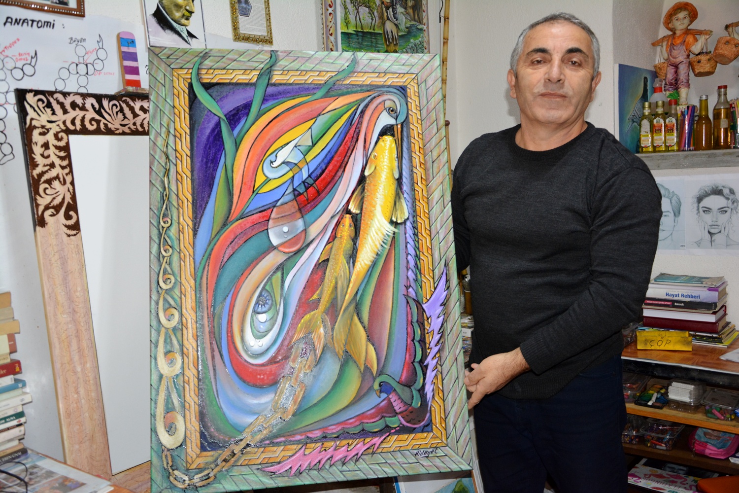 40 Yıllık Ressam Manisa’da Farkını Ortaya Koyuyor (5)