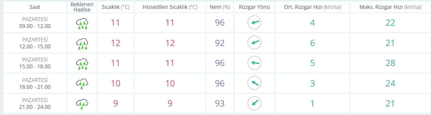 13 Ocak Pazartesi Manisa'da hava durumu