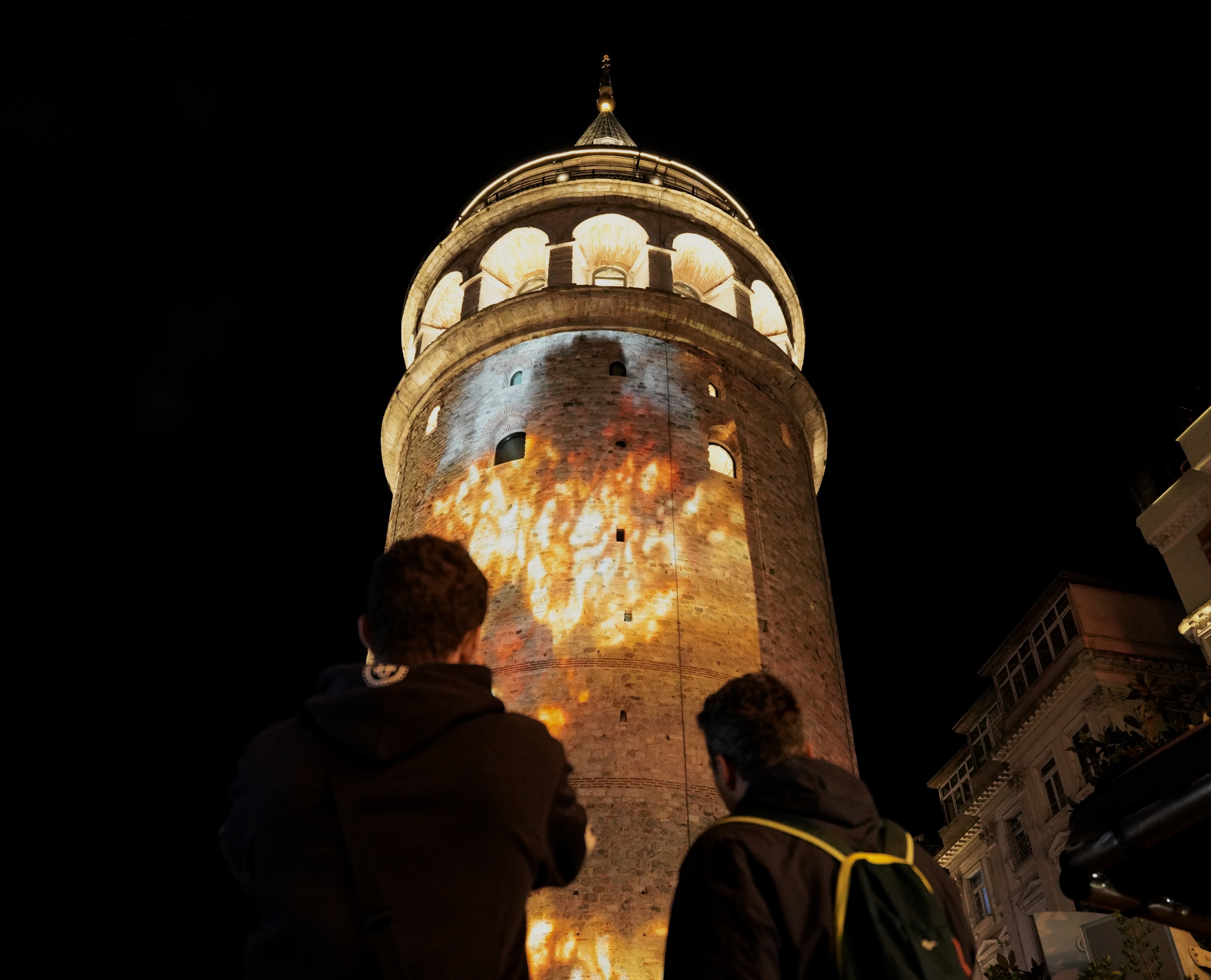 Galata kulesi'nde Çanakkale ruhu canlandı